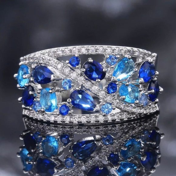 Blue Eternity Ring - Picture 1 of 8